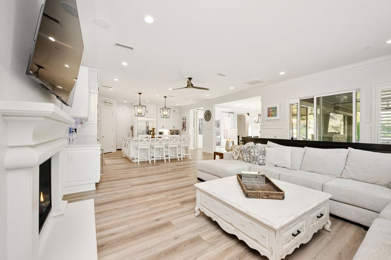 Bright elegant open-concept living space